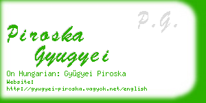 piroska gyugyei business card